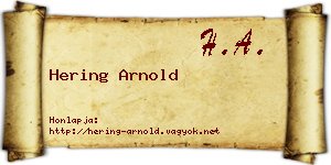Hering Arnold névjegykártya